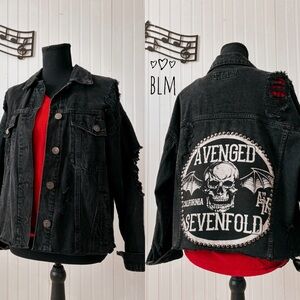 Avenged Sevenfold black denim jacket